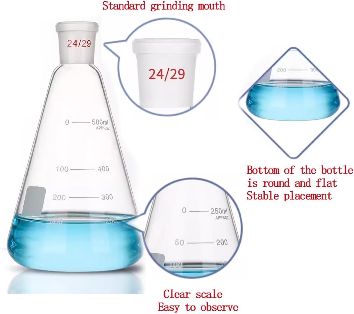 Zestaw Do Filtrowania Lejków G3 Lab Buchner Laboratoryjne Urządzenie Do Destylacji Próżniowej Z Lejkiem Do Filtracji Z Rdzeniem Piaskowym I Kolbą Erlenmeyera, 500ml