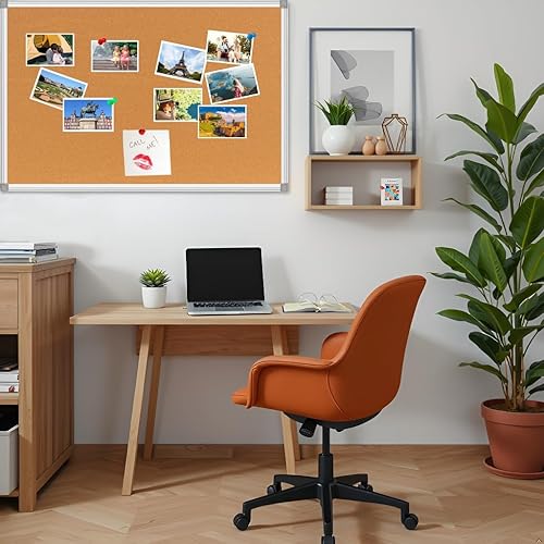Vista 2 de Tablón de anuncios, tablero de corcho, tablero de anuncios de pared, 36 x 24 pulgadas, tablero de fotos, tablero de fotos, tablero de pines, marco