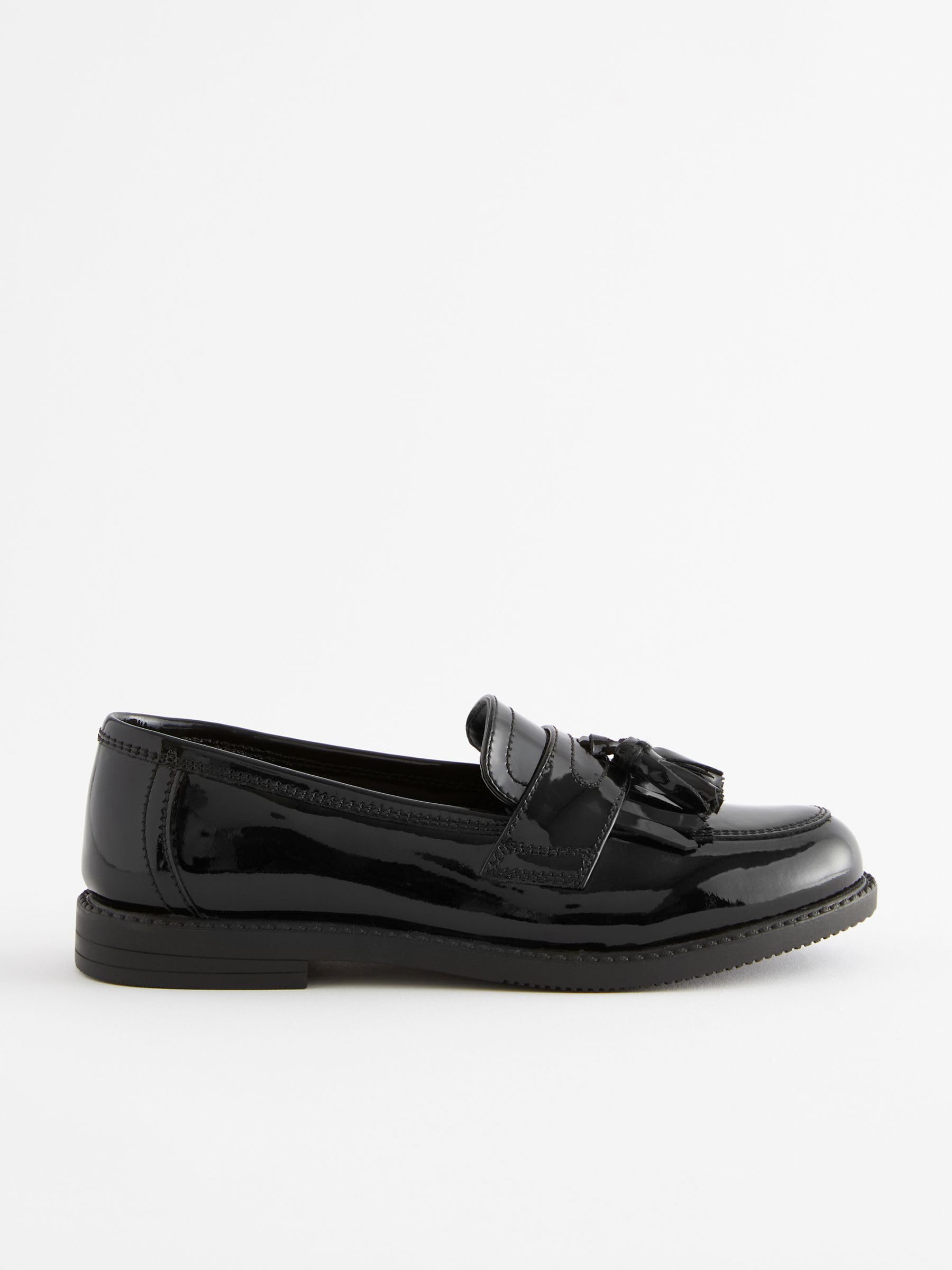 NEXT Mädchen Leder Loafer mit Quasten Standard Passform (F)