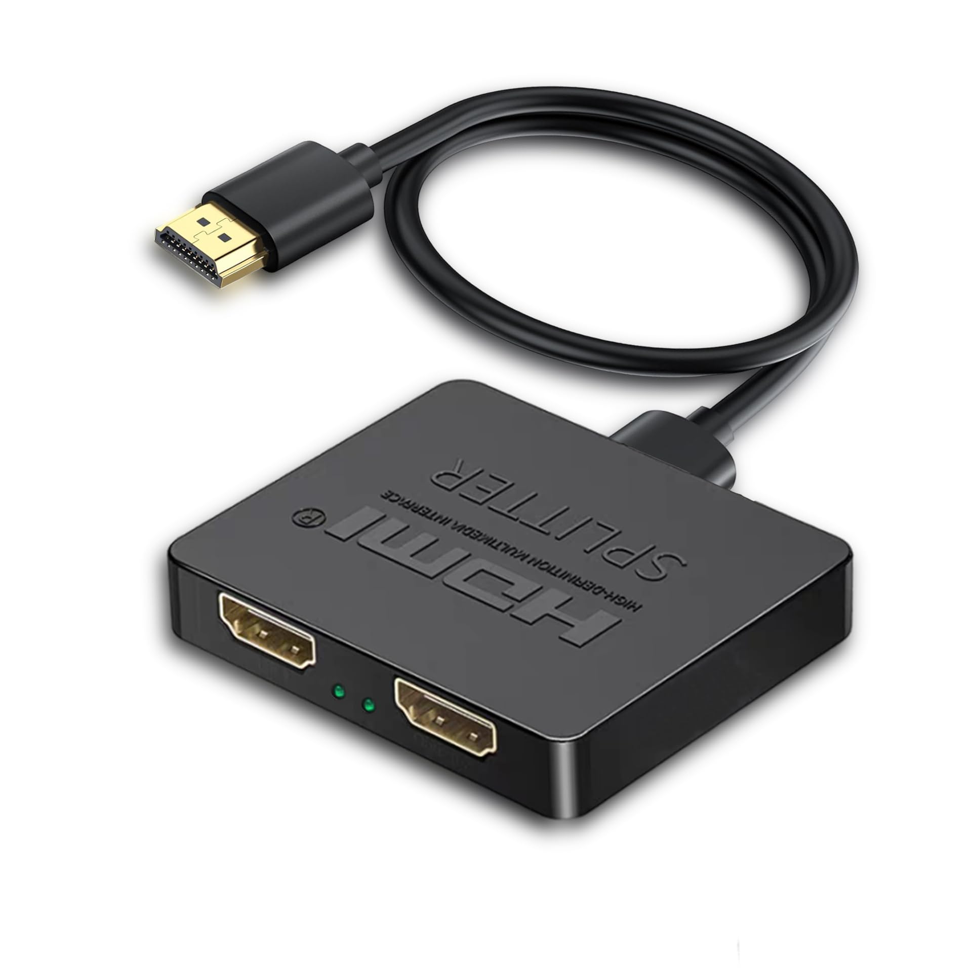 HDMI Splitter 1 in 2 Out 4K with Audio Synchronization, HDMI Hub HDMI Splitter for Dual Monitors Mirror Display Laptop for MacBook PC Desktop, Dual HDMI Adapter for 2 Monitor Displays Multi-Screen
