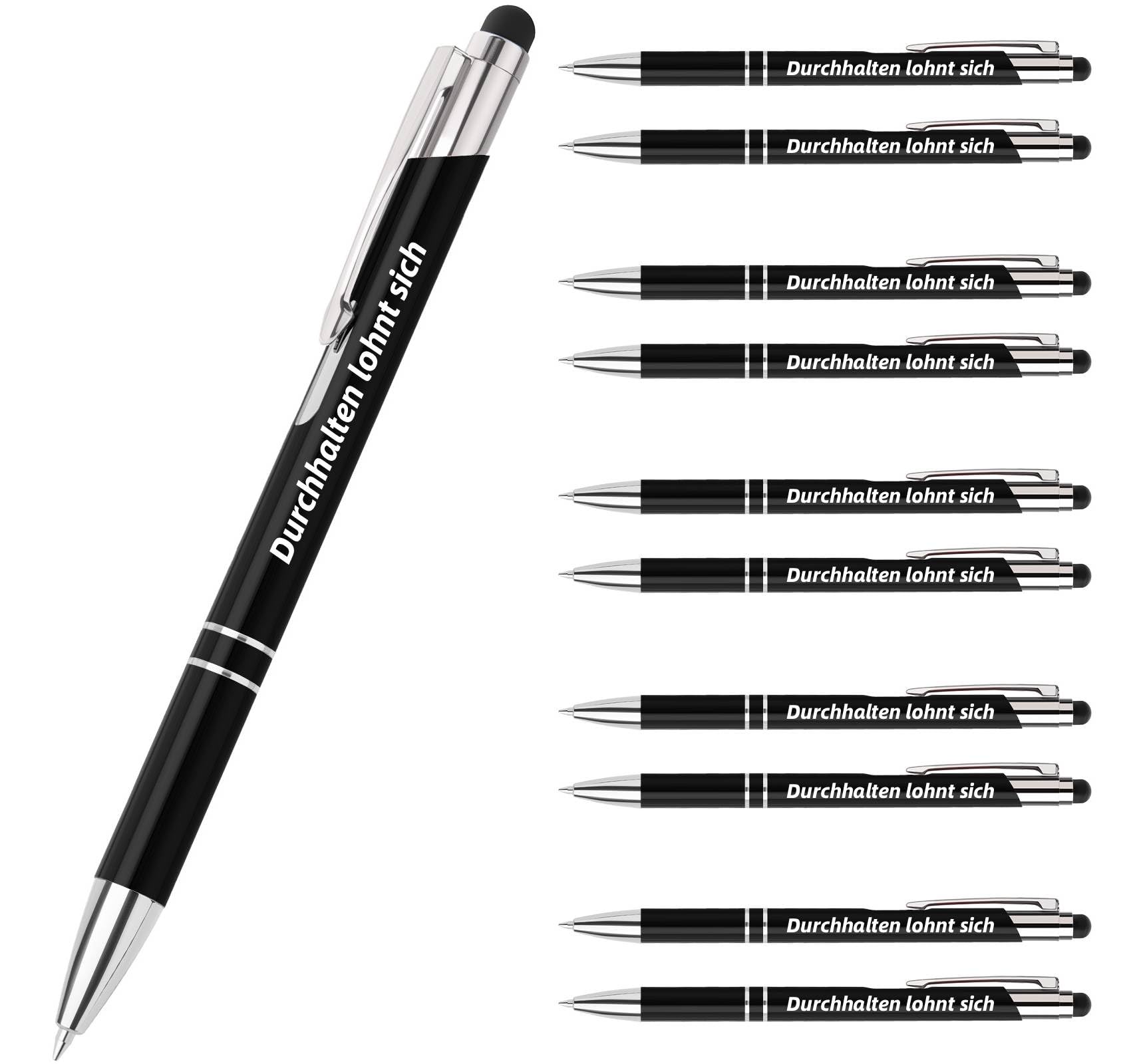 50er Kugelschreiber mit Gravur & Touchpen,Blau Tinte, Personalisiert Pen als Geschenke mit Wunschtext,Abschiedsgeschenk,Glücksbringer Prüfung,Geschäftliche,Werbegeschenk,Werbeartikel