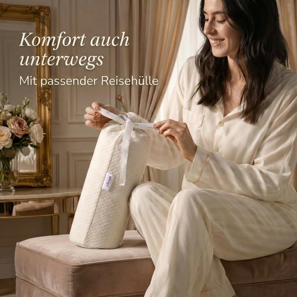Anti-Falten-Kissen aus Memory Foam, Beauty-Kissen gegen Schlaffalten, ergonomisches Kosmetikkissen für Seiten- und Rückenschläfer