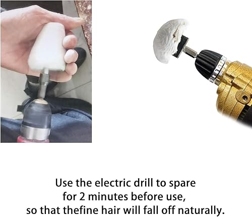 Miniatura 2 de Medoon Kit de rueda de pulido de almohadilla de pulido de franela blanca, paquete de 5, herramientas pulidoras aptas para metal, aluminio, acero