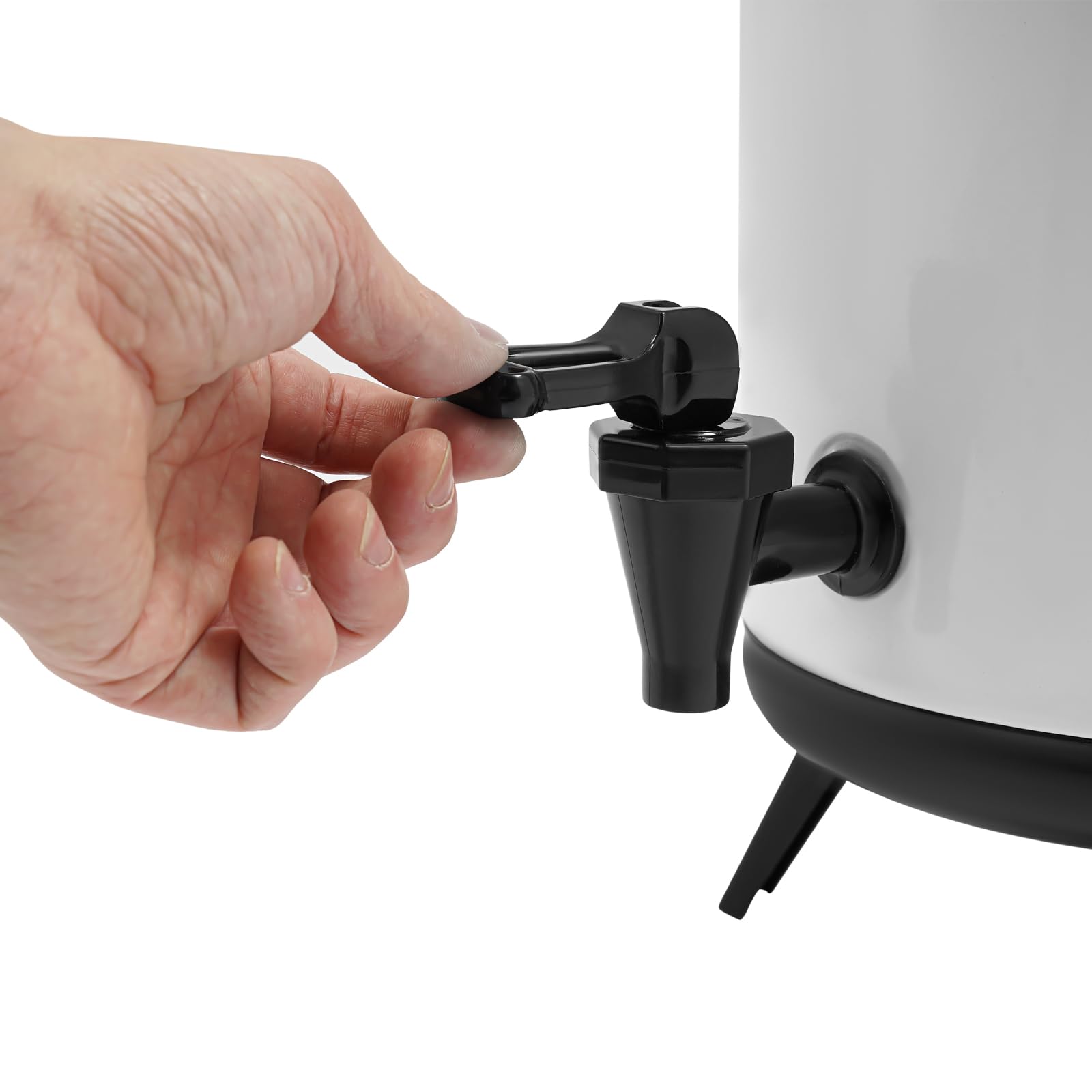 Dispenser isolato per bevande in acciaio inox, 10 l/12 l, contenitore isolato con base pieghevole e beccuccio a forma di U, dispenser portatile per bevande fredde e calde per feste, eventi (bianco, 12