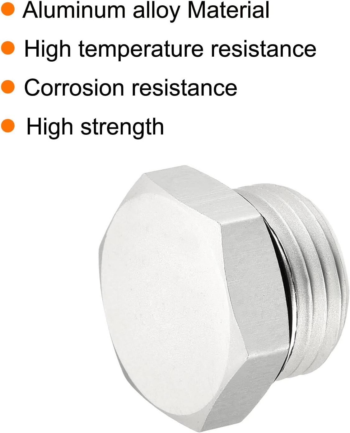 PATIKIL G1/2 Male Thread Hex Head Pipe Plug, Aluminum Nut Cap Socket Hose Fitting Adapter Connector for Water Fuel Gas Tube, Silver