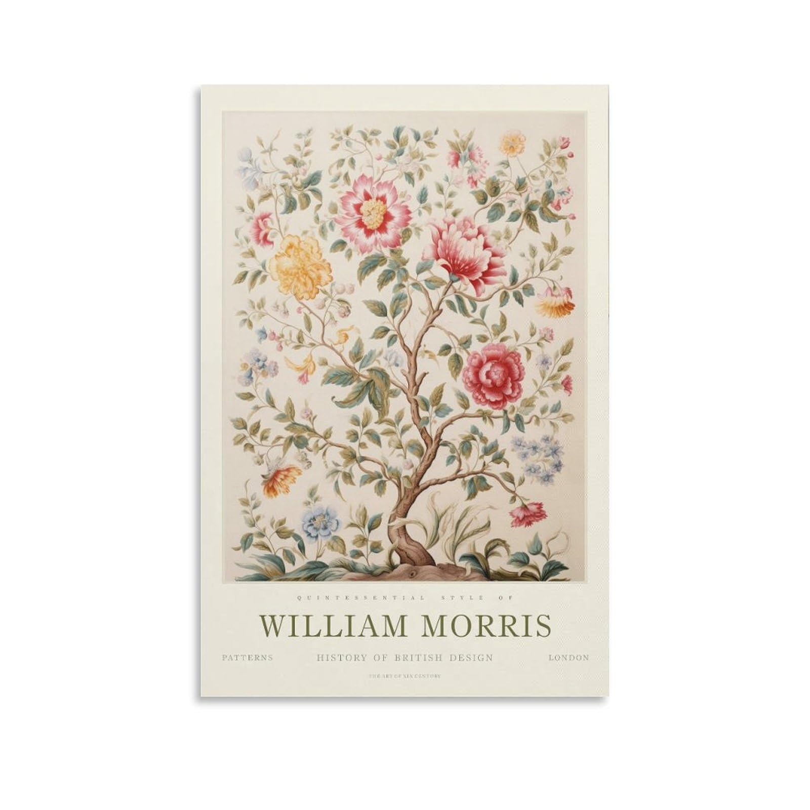 William Morris Tree of Life Floral Plant Art Posters & Prints For Room Aesthetic Canvas Bathroom Art Wall Decor Photo Prints 08x12inch(20x30cm)