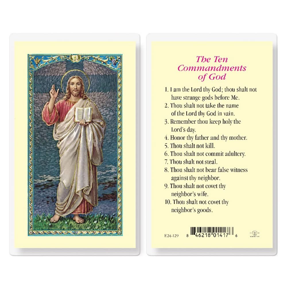 The Ten Commandments Holy Cards (Set of 5)
