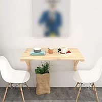 Vista 8 de Mesa flotante de madera de pino maciza, mesa de comedor plegable, escritorio de computadora, mesa de almacenamiento de cocina, mesa de estudio