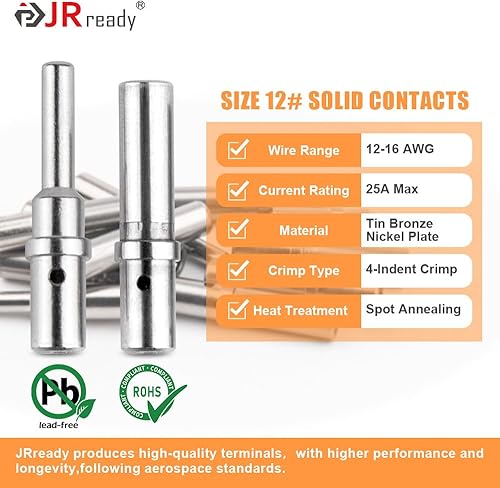 Miniatura 5 de JRready DTP & DTHD Deutsch Connector Kit de herramientas de crimpado ST6361 contiene conectores eléctricos automotrices DTP de 2,4 pines y DTHD de 1