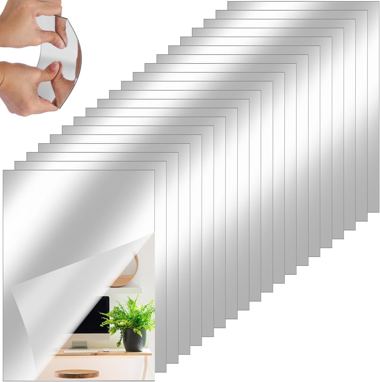 Comprar Queekay 20 Pcs Acrylic Flexible Mirror Sheets Self Adhesive