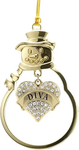 Miniatura 31 de Inspired Silver - Colombia - Adorno de Navidad dorado - Adorno de árbol de Navidad con dije de corazón con circonita cúbica - Decoración colgante de