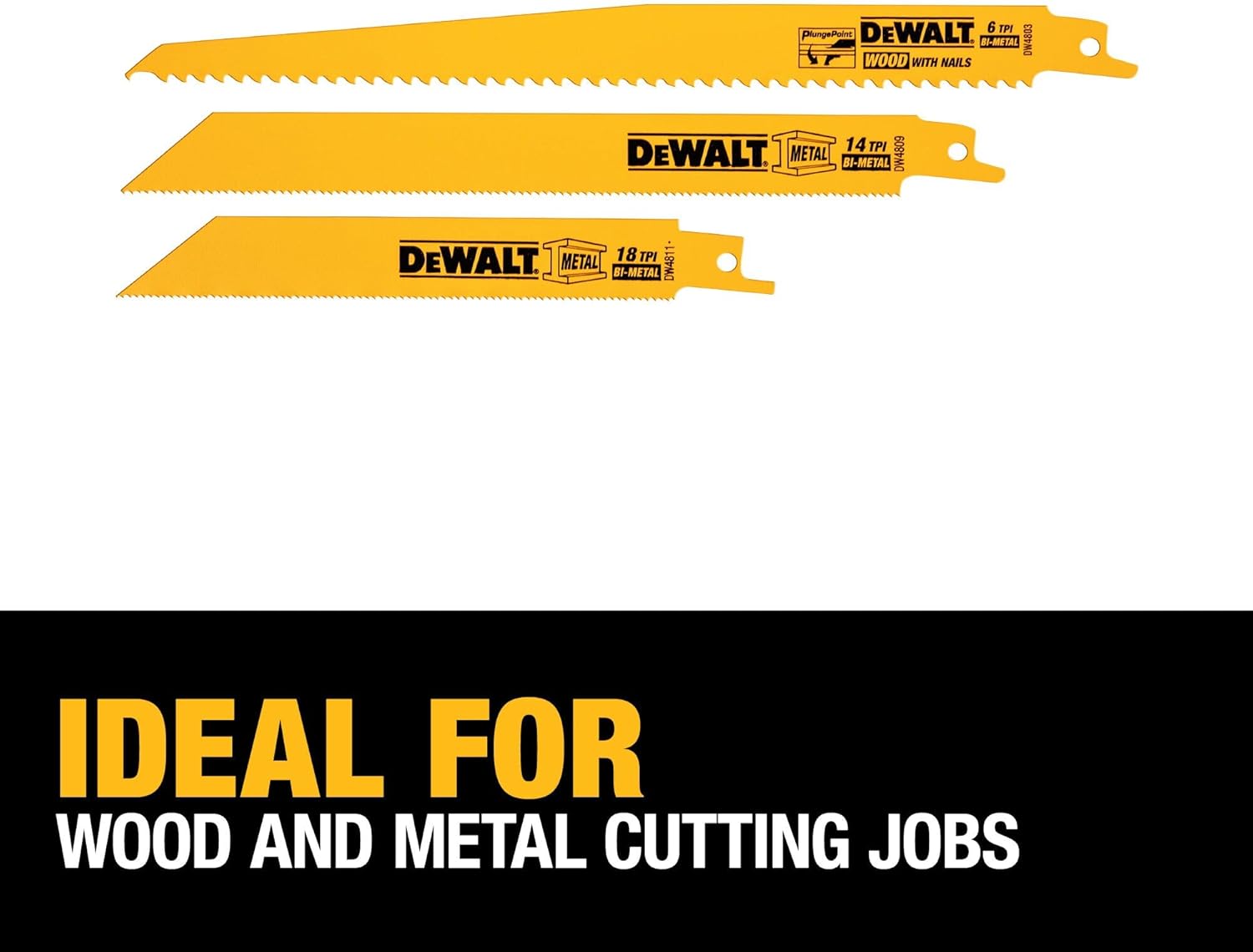 DEWALT Bi-Metal Reciprocating Saw Blade Multi TPI (16 Pack) (DW4899C)