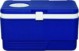 HRWIN 50 Liter Ice Box Cooler with Long Lasting Ice – Secure Lock System and Durable Design – Ideal for Travel, Picnic, Sports, Beach Parties and Outdoor Trips (1 Pcs) (Blue)