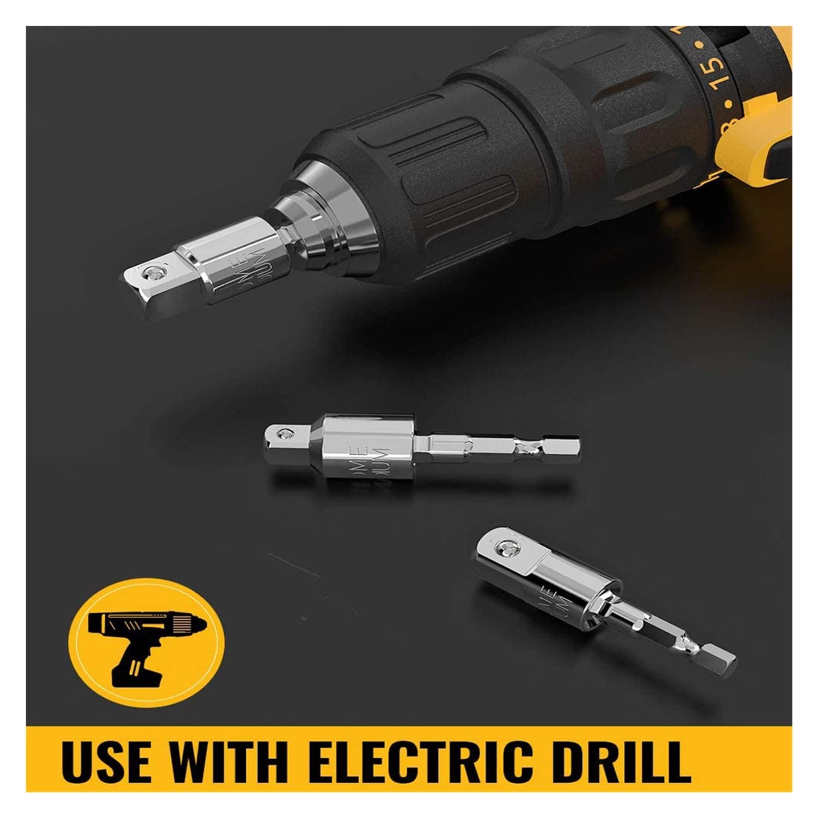 ZPZYUAUCG Juego De Adaptadores De 3 Piezas Para Taladro Eléctrico, 360 Unidades, Vástago Hexagonal Giratorio, Adaptador De Enchufe De Destornillador De Impacto (3 Piezas De Alta Calidad