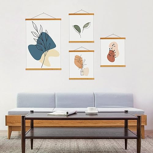 Miniatura 6 de Ywlake - Kit de marco magnético de madera estilo gancho, para colgar pergaminos, pósteres, mapas, lienzos y obras de arte de 18 x 24 pulgadas, 18 x