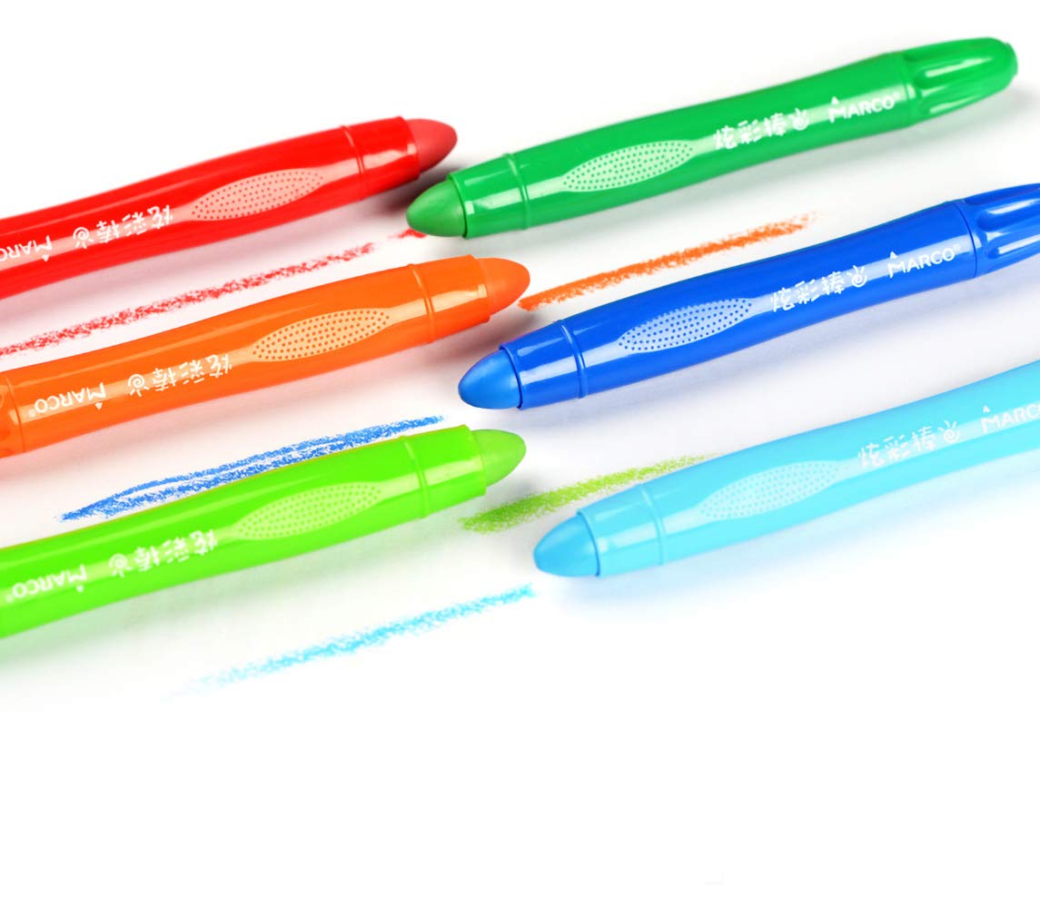 Painting Crayons Rotatable and Washable Plastic Rod Oil Pastel Student Colorful Stick 24 Colors