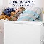Smad 14 Cu.Ft Chest Freezer, Large Deep Freezer with 7 Level Adjustable Temperature,Compact Freestanding Top-opening Deep Freezers with Removable Storage Basket, Wheels, for Home, Kitchen, White