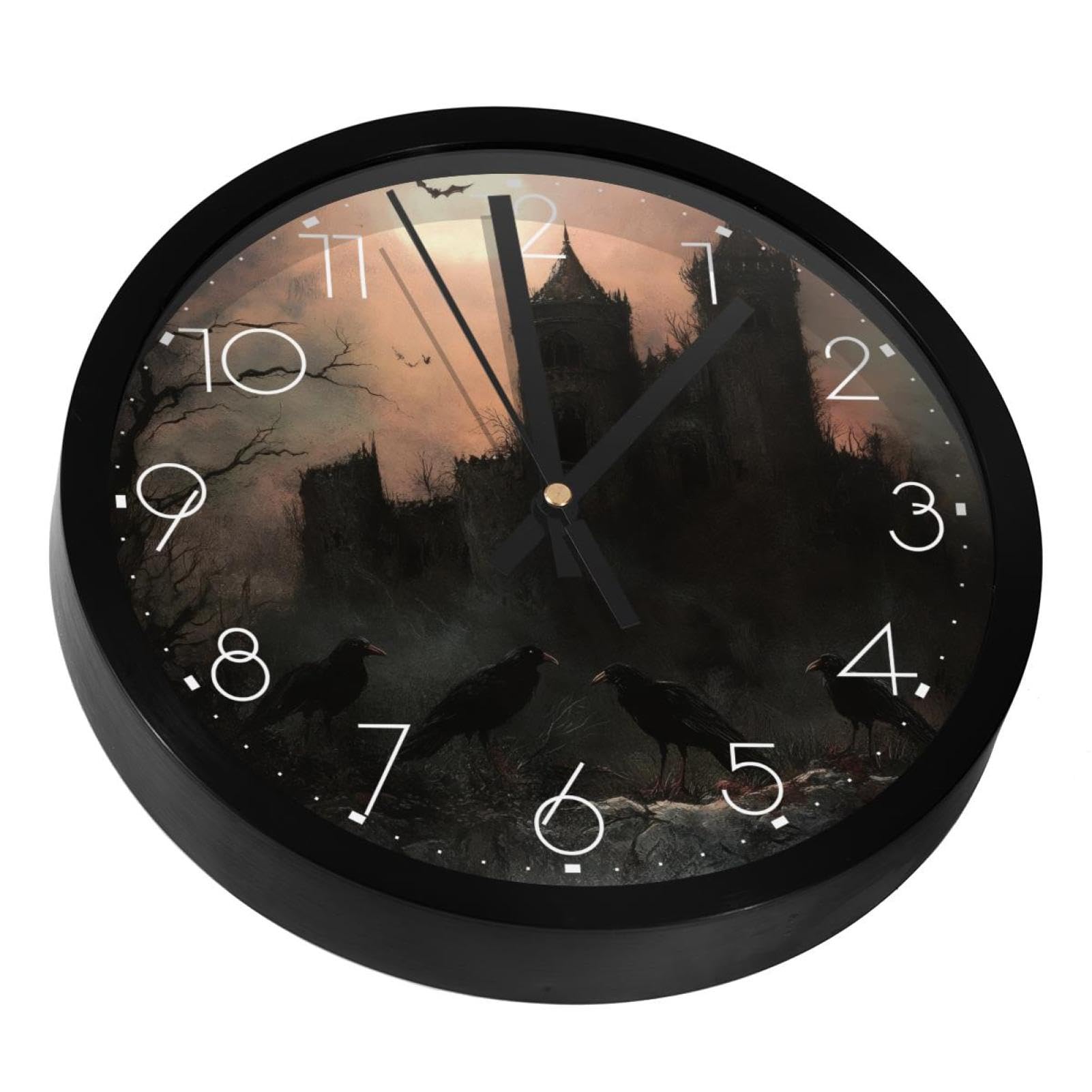 Horloge murale silencieuse Ravens contre le bruit pour chambre et salon