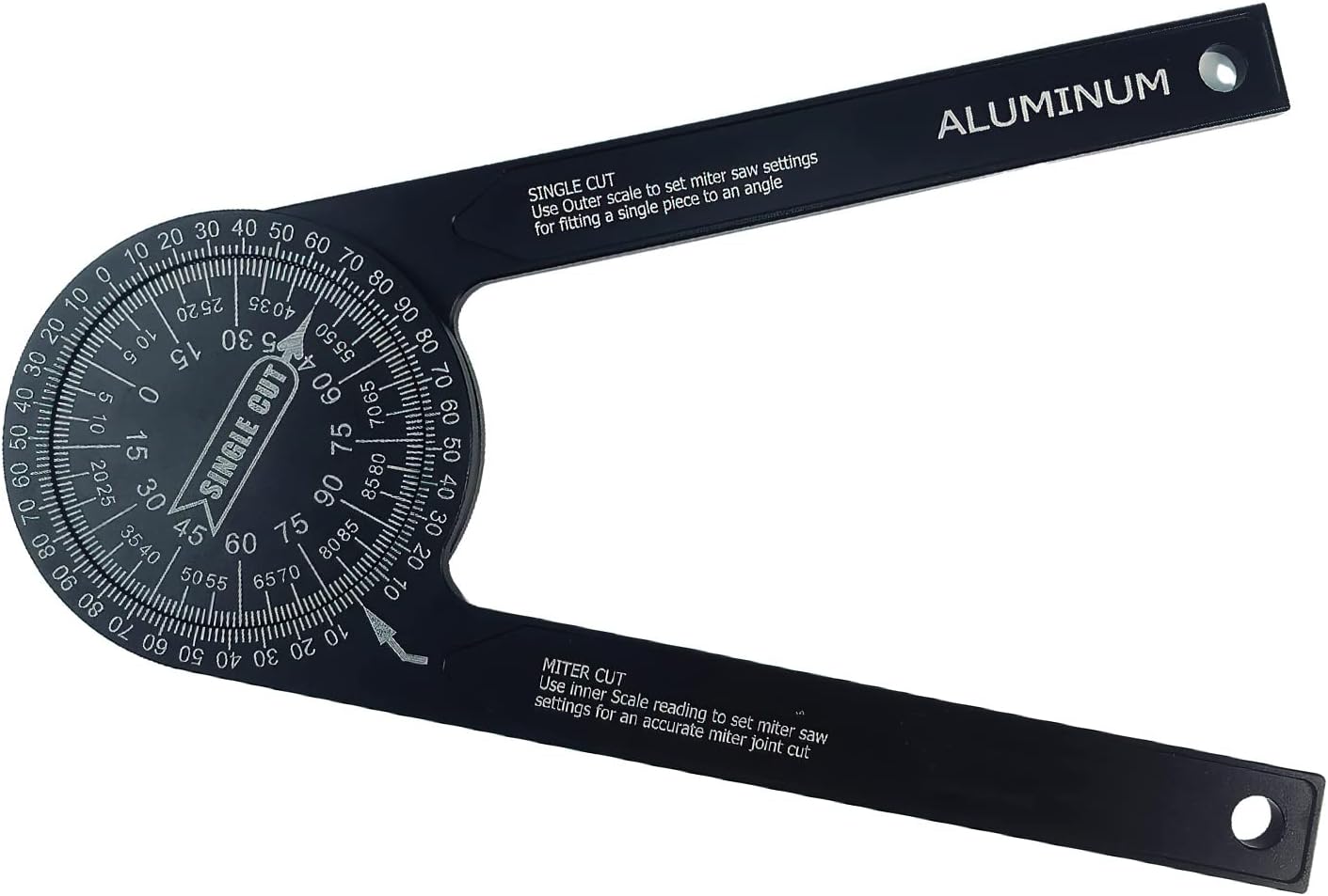 Aluminum Alloy Miter Saw Protractor Guide Angle Finder, 7” Mitre Gauge Measuring Tool for