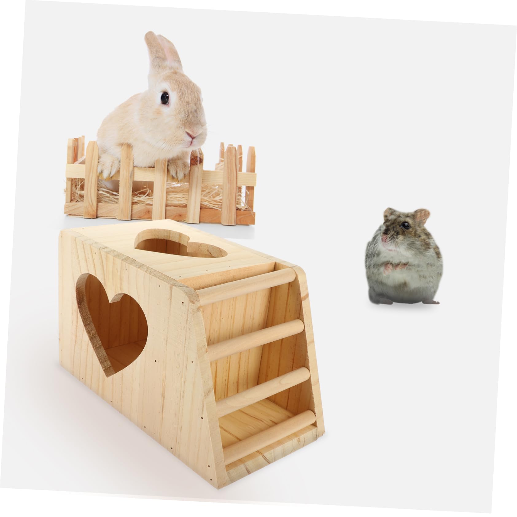 FOMIYES Mangiatoia Per Cibo in Piedi Supporto Per Mangiatoia Per Fieno A Doppia Griglia in Legno Per Piccoli Animali Da Gioco