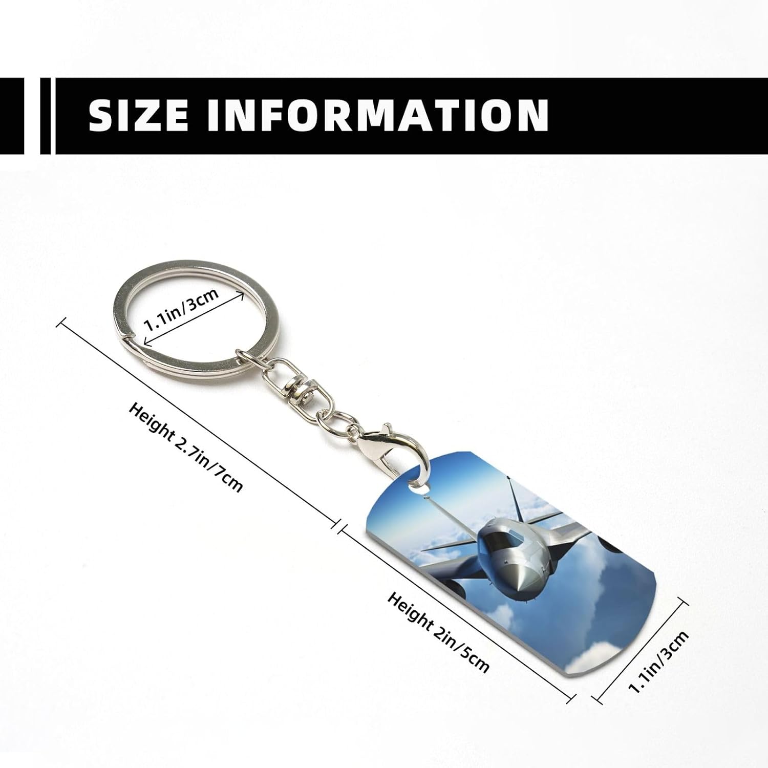 Personalized Keychain Gift Stainless Rectangle Photo Key Fob for Women Men image 4