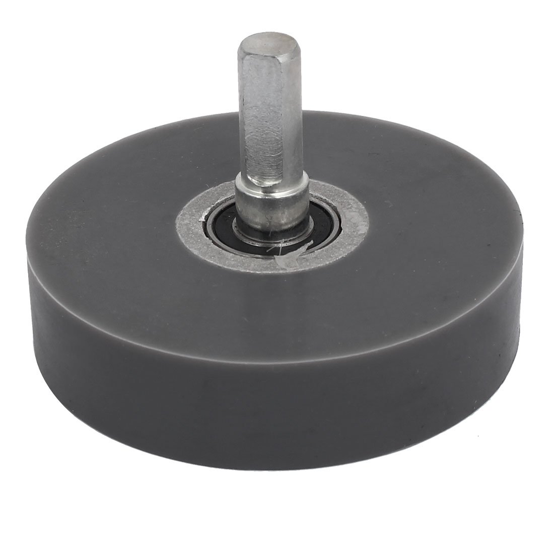 Aexit 80mm Dia Material handling Wheel 10mm Shaft Silicone Coated Pinch Roller Bearing Rolling Pulley Gray Model:83as665qo471