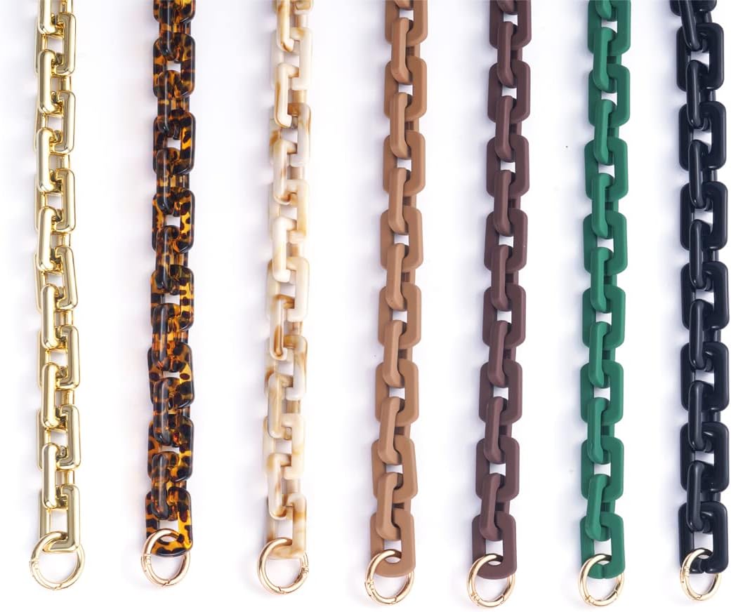 AUMEY 30" Handbag Chain Straps Acrylic Purse Chain Strap Fashionable Replacement Purse Clutches Handles for Purse Handbags DIY Crafts (Leopard print) - Image 4
