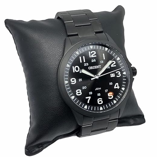 Relógio Masculino Orient Aço Inoxidável Preto Analógico Resistente a Água Mpss1028 P2px