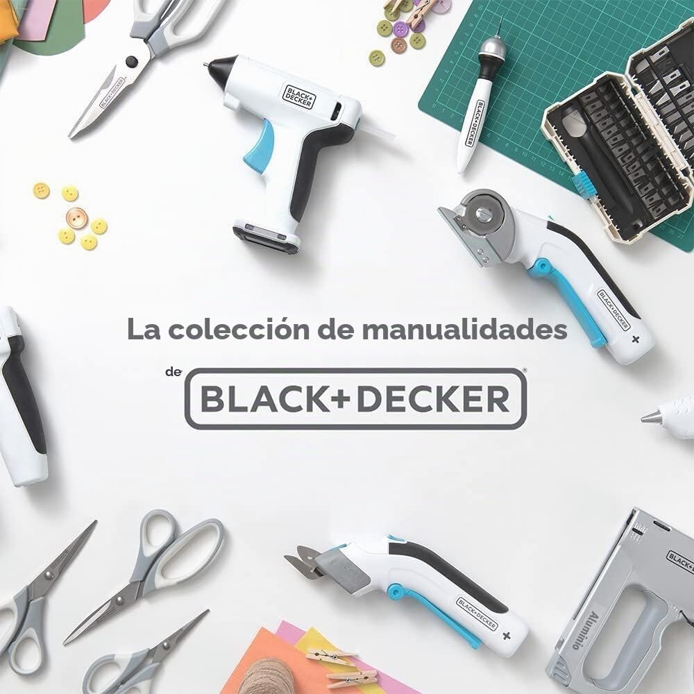 BLACK+DECKER Tijeras eléctricas de tela de 4 V MAX, inalámbricas, recargables por USB (BCSC115FF), color blanco