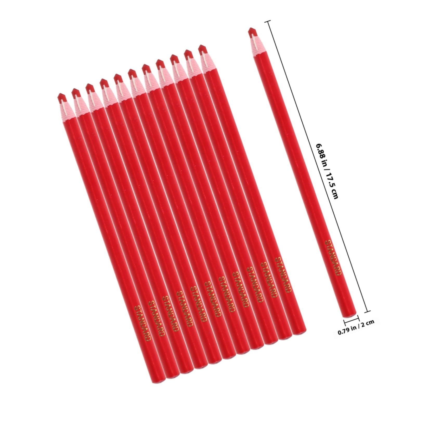 Set 24 Pezzi Matite Grasse in Cera Rosso per Segnare su Legno e Tessuto Forte Adesione, per Produzione Industriale e Disegno Creativo