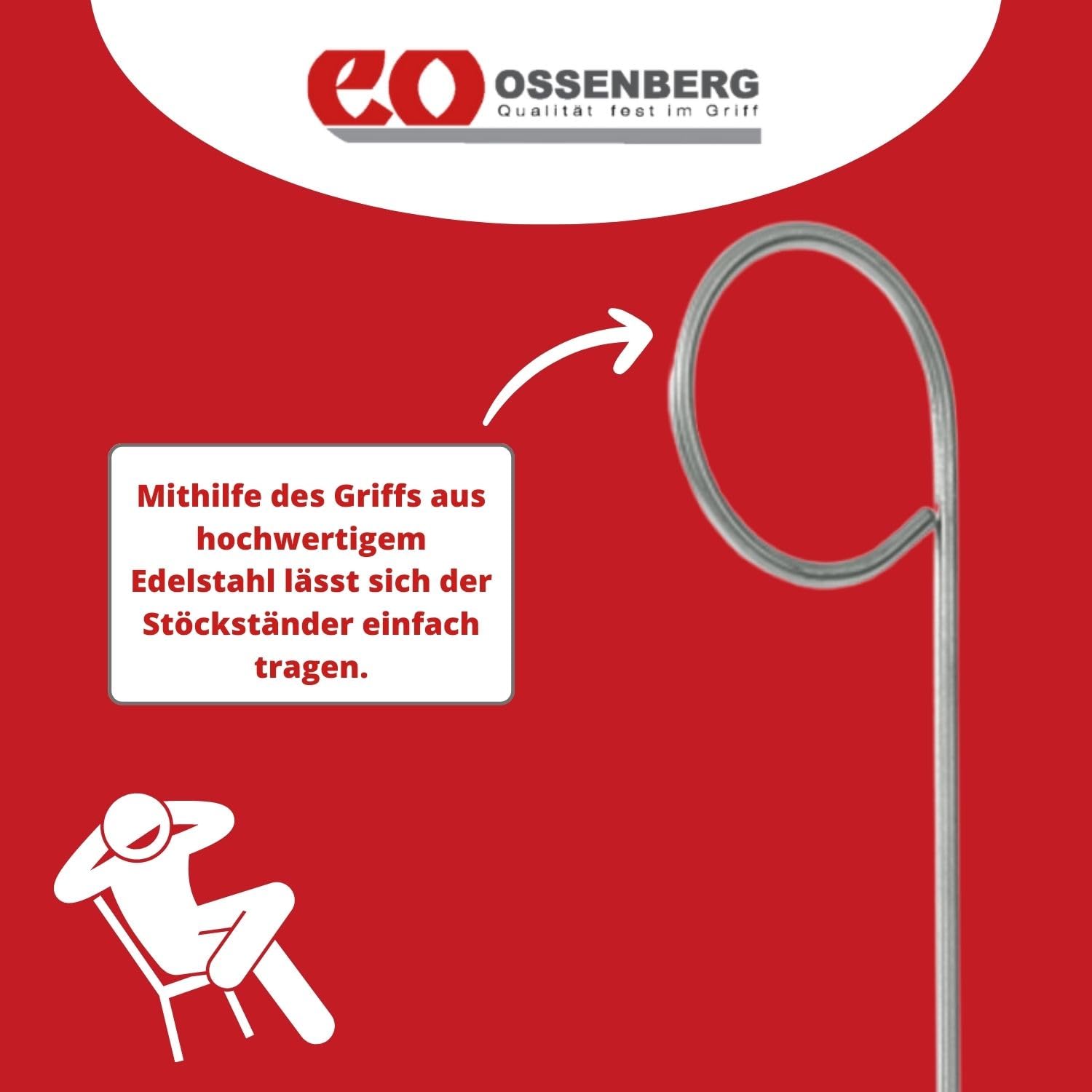 Stockständer für Gehhilfen – Schirmständer für Gehstöcke - aus Kunststoff - aufrechter Stand der Gehstöcke - Halterung für 2 Gehhilfen – tragbarer Krückenständer