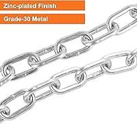 Vista 3 de Cadena de seguridad para remolque de barco de acero grado 30 de 1/4" X 27" con ganchos de resorte de 5000 lbs, 2 piezas (1/4" X 27")