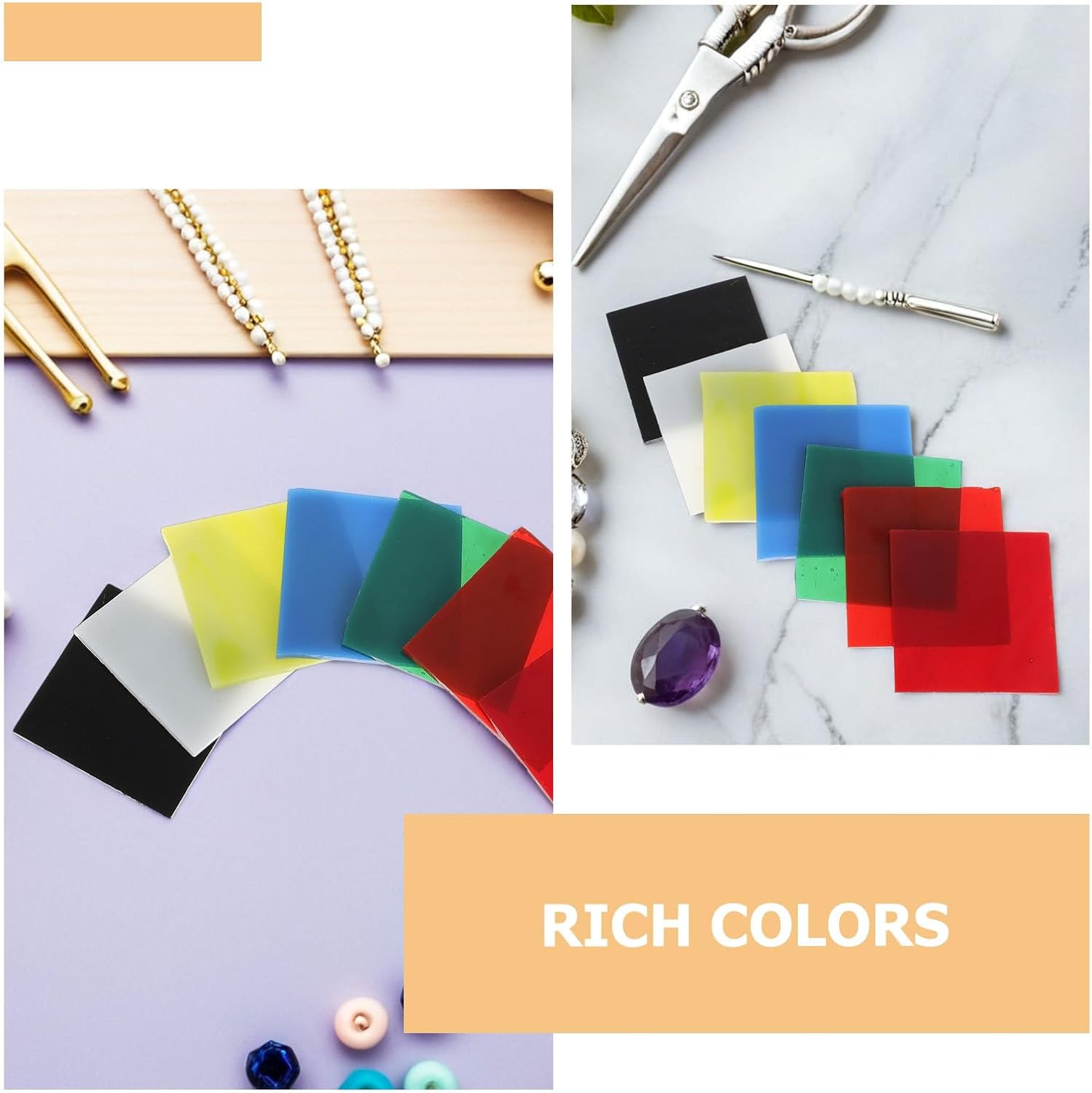 14pcs Fusible Glass Sheets for DIY Jewelry Making Crafts