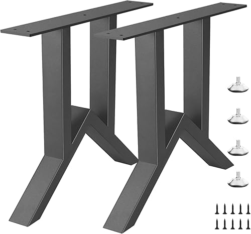 Vista 15 de Patas de metal trapezoidales de 19 pulgadas, patas de repuesto resistentes para mesas de café de bricolaje, escritorios modernos, mesitas de noche