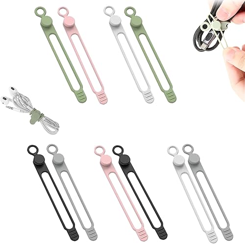 Miniatura 1 de Banda de almacenamiento de cables de datos de silicona, tira de arnés de silicona para agrupar y asegurar líneas de cable, correas de gestión