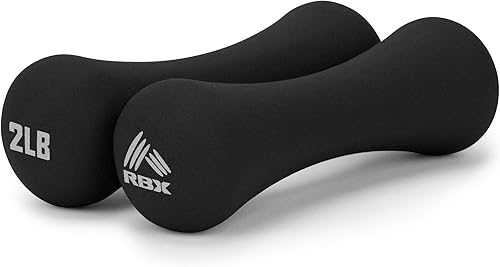 RBX Pesas de mano de 4 libras (2 libras cada una), pesas de mano de neopreno para entrenamientos en casa, entrenamiento cardiovascular y de fuerza,