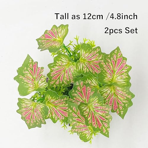 Miniatura 6 de Smoothedo-Pets Planta de acuario Decoración de pecera Pequeña Planta Artificial Planta Artificial de Plástico Goldfish Piel (Hojas de Bosque