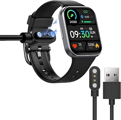Compatible with Nerunsa Smart Watch Charger, Lamshaw Magnetic USB Charging Cable Replacement Charger Cable Compatible with MOLOCY Nerunsa Dbasne Jugeman Q23 1.69â€ / MOLOCY Q23 1.69 Smart Watch/AZTTKIA Q29 Smart Watch/Q29 Smart Watch (Black)