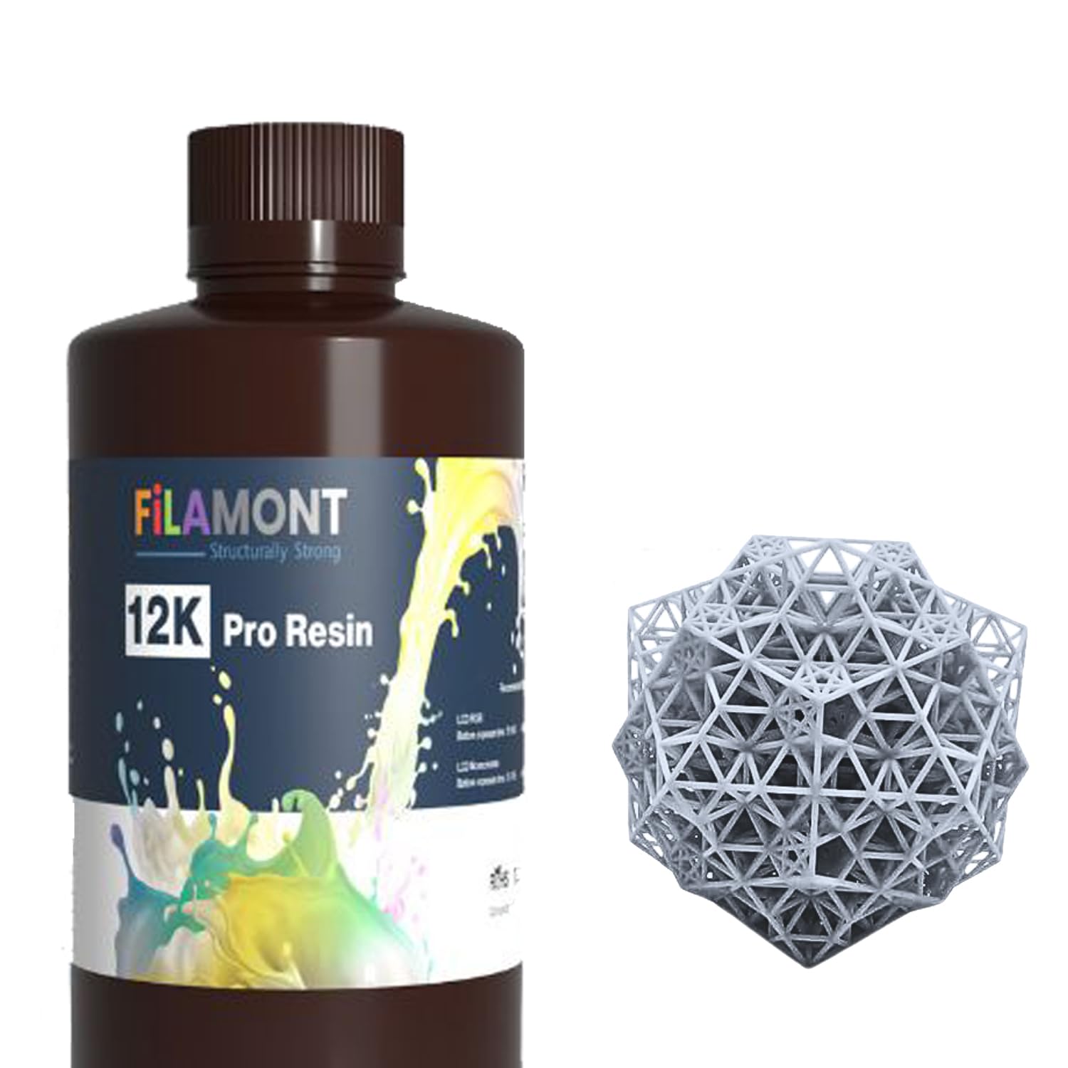 FiLAMONT 12K Pro Resin 3D Printer UV Resin 405nm Rapid Photopolymer for Photon/S Liquid 3D Resin Universal High Precision for LCD/DLP/SLA 3D Printers (Nebula Grey)