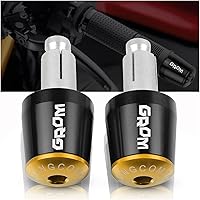 Vista 6 de Para GROM MSX125 MSX 125 2014-2017 2015 2016 Accesorios de motocicleta 7/8 "22MM manillar mano Grips mango barra extremo tapa (color negro y dorado)
