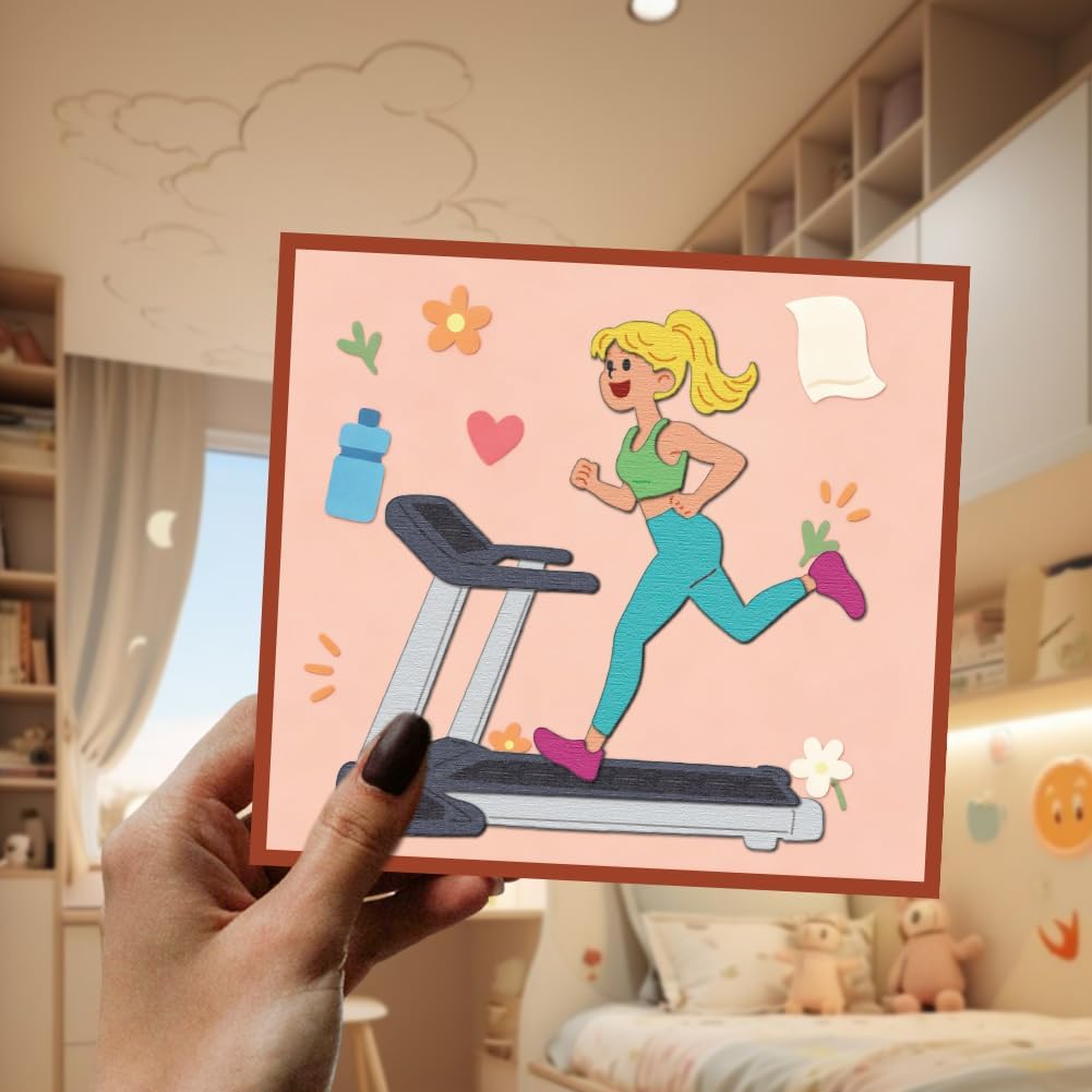 Fitness Metal Die Cuts Exercise Women Card Making Carbon Steel Cutting Dies DIY Scrapbooking Cuts Stencils Paper Embossing Template for Greeting Cards Invitation Photo Album Decorations
