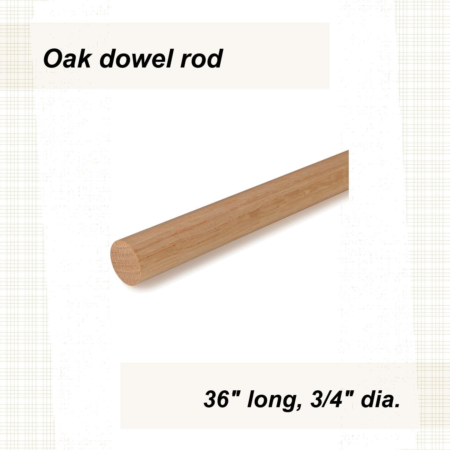 Cindoco Oak Dowel 3/4" Round, 36”, Single Piece