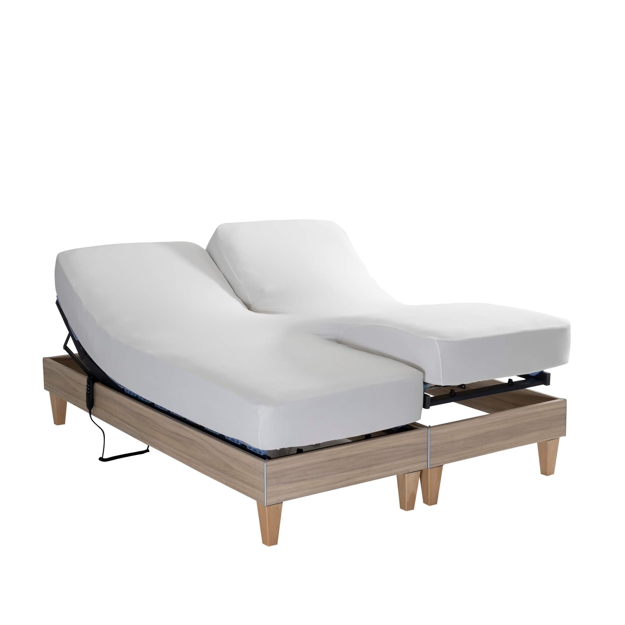 Drap Housse Blanc pour lit articulé Jersey Extensible 2x80x200