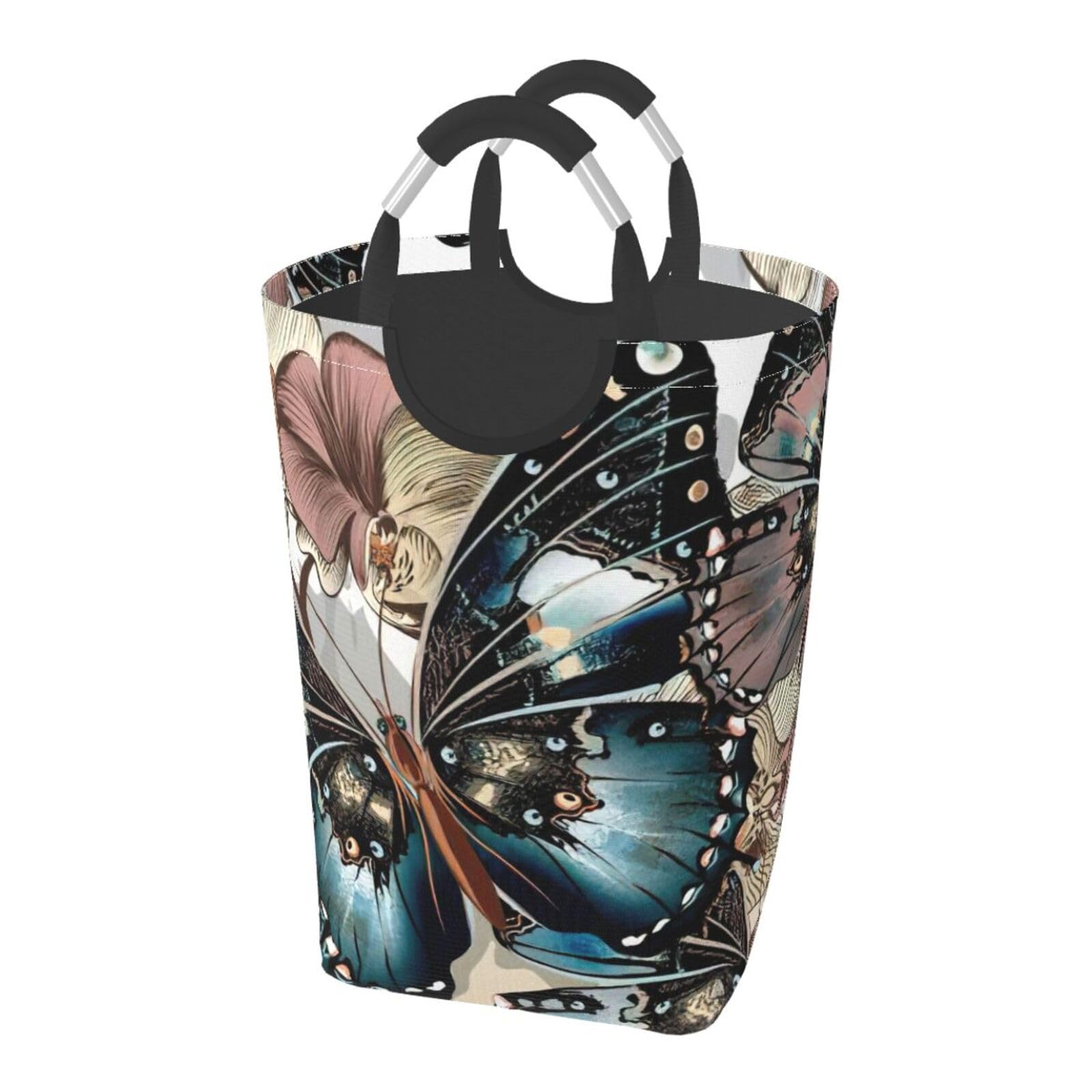 Panier à linge imprimé papillon parfait pour sublimer la décoration d'une chambre ou salle de bain
