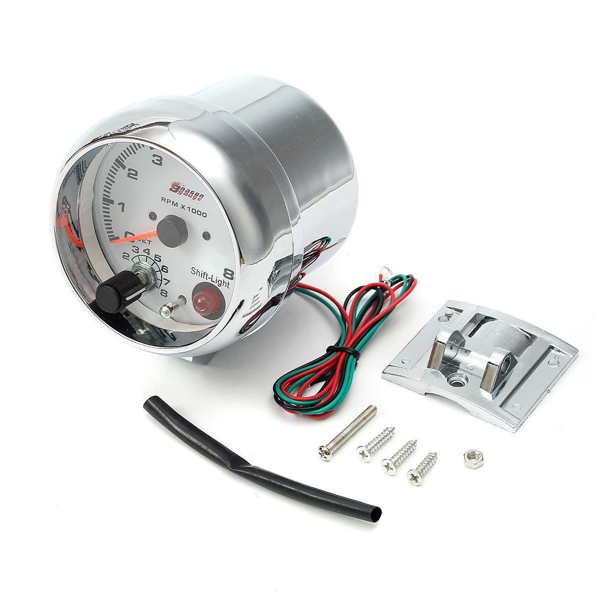 95 Mm 3.75 Pulgadas Tacómetro Tacómetro Medidor Range0-8000 RPM con 7 Colores De Luz De Fondo Led