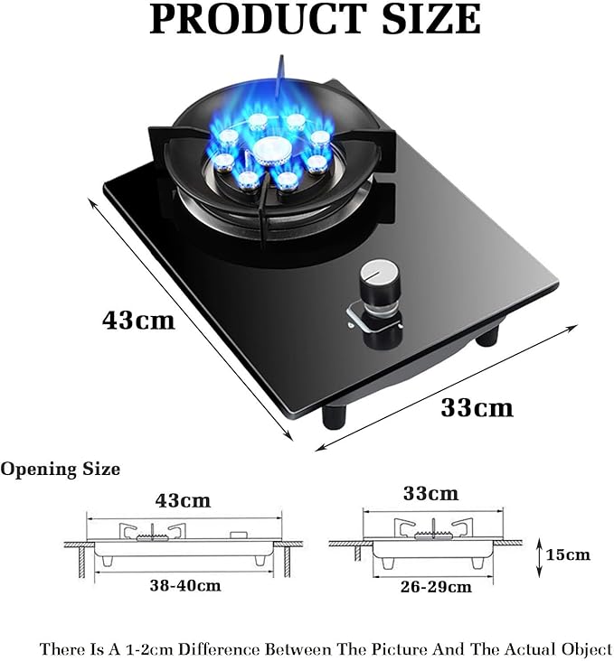 Estufa de Gas 33 cm 1 Puesto 5.2 KW Vidrio Templado miniatura 3