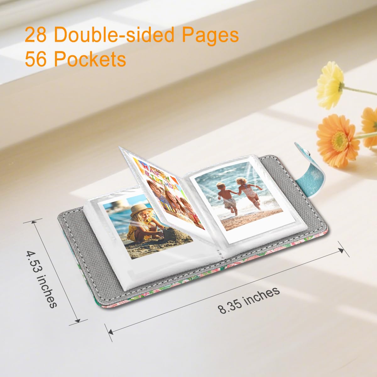 Kleines Fotoalbum mit Schmetterlingsmotiv für 5,1 x 7,6 cm große Filme, 56 Taschen