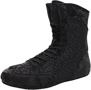 Zapatos de Lucha y Boxeo para niños - Zapatillas de Fitness para jóvenes, Zapatillas Altas Antideslizantes Culturismo, Kickboxing para Exteriores para Mujeres y Hombres5