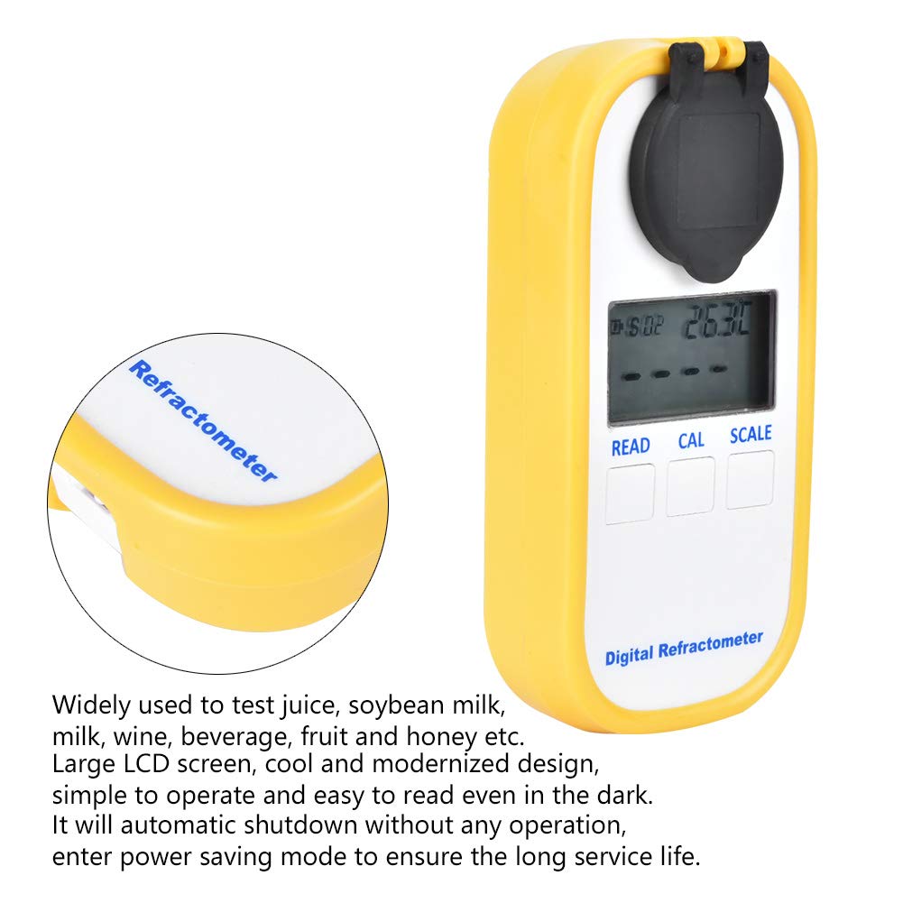 DR601 Higrometros Digitales,Portátil Refractómetro Digital Higrometro Portatil Refraceter Batería con Pantalla LCD para Prueba de Anticongelante,Baño de Vidrio,Batería Líquida