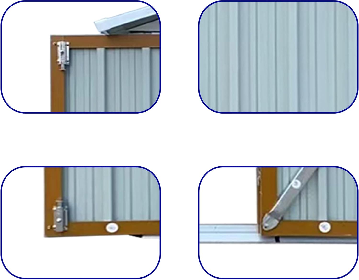 4x6 FT Outdoor Metal Storage Sheds with Apex Roof,Single-Storey Waterproof Roofed Structure Garden Shed w/Lockable Doors,for Lawn Equipment Tool Sundries,White+Yellow